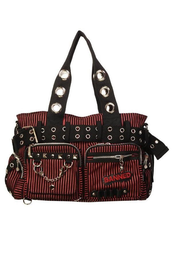 banned Alternative Banned Alternative Sweet Revenge Handcuff Striped Handbag