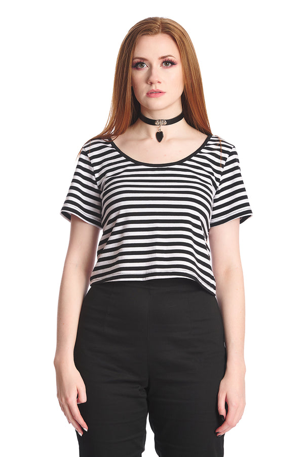 Banned Alternative Banned Alternative Sweet Yet Spooky Stripe Top