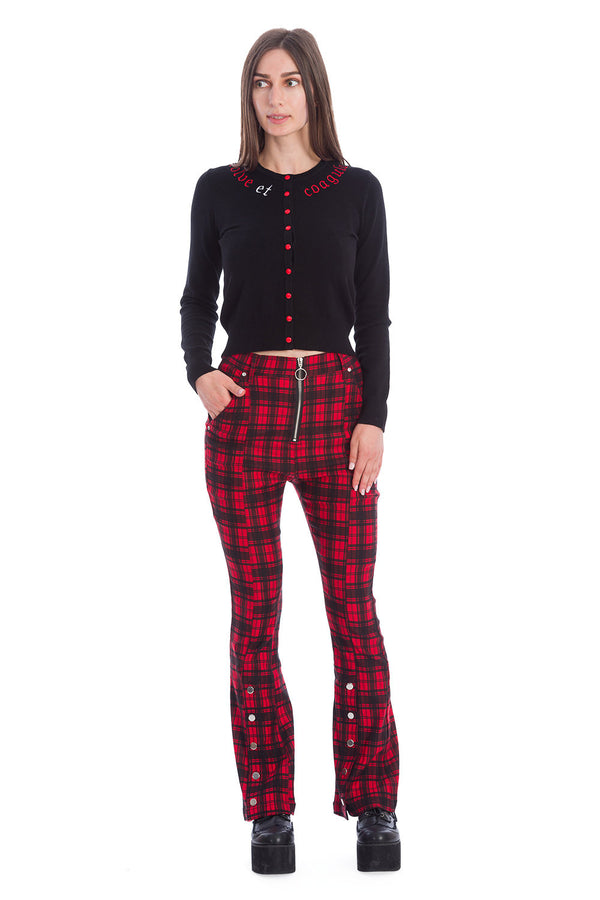 Banned Alternative Banned Alternative Tartan Night Flare Trousers