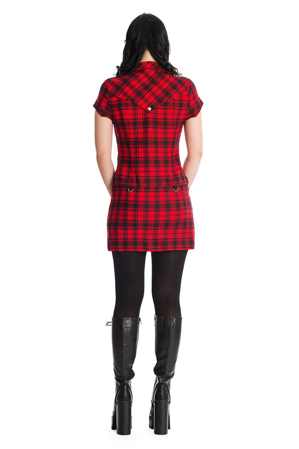 Banned Alternative Banned Alternative Tartan Night Zip Dress