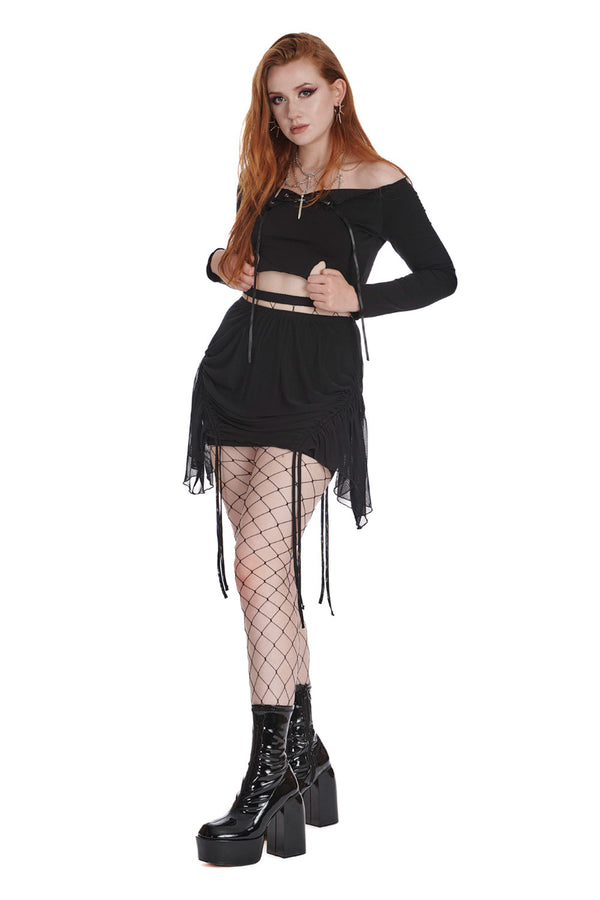Banned Alternative Banned Alternative TATTERED THREADS MESH SKIRT