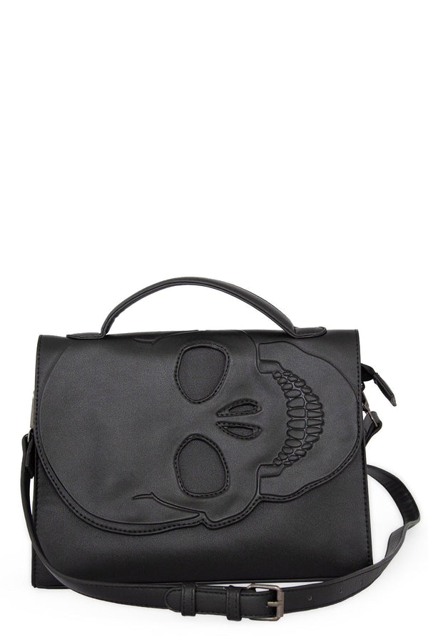 banned alternative Banned Alternative Tenebris Cut Out Skull Shoulder Bag