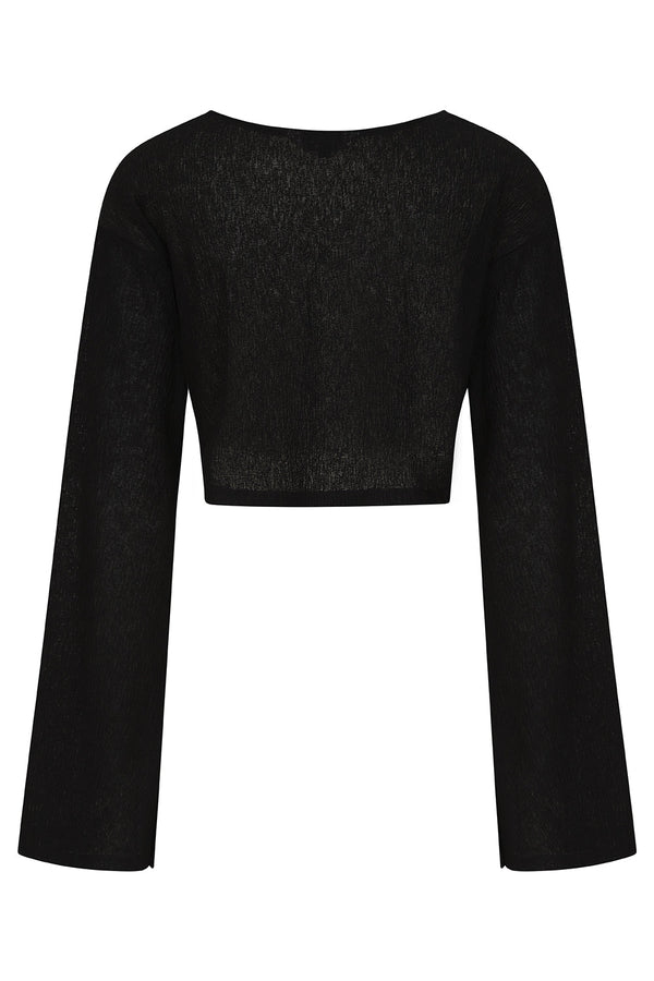 Banned Alternative Banned Alternative THALASSA CROP TOP WITH FLARE SLEEVE AND V NECK