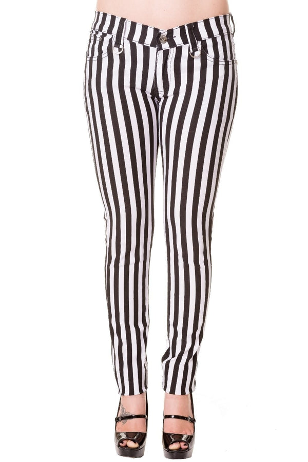 banned alternative Banned Alternative Thick Stripe Skinny Jeans