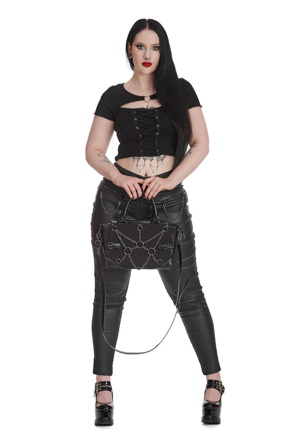 Banned Alternative Banned Alternative THROUGH THE DARKNESS CORSETTE LACE TOP