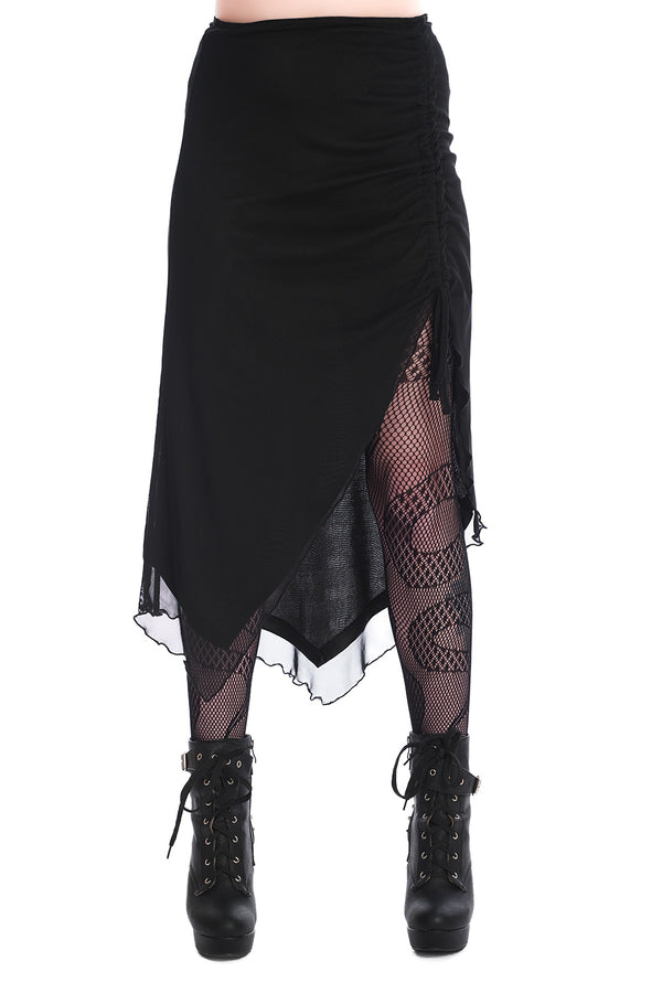 Banned Alternative Banned Alternative UMBRA MESH RUCHED SKIRT