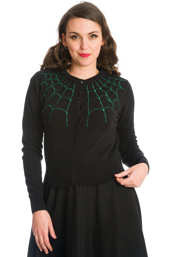 Banned Alternative Banned Alternative Under Her Web Spell Spiderweb Cardigan