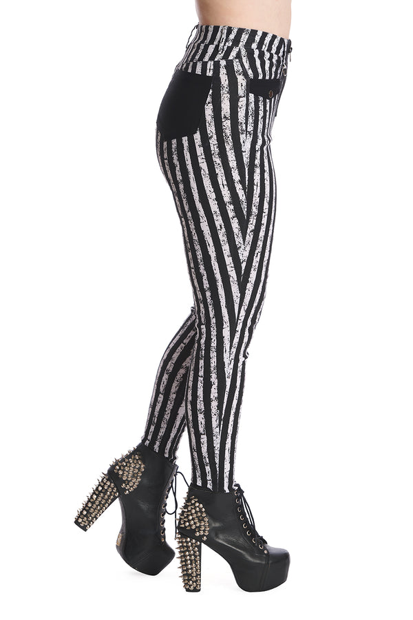 Banned Alternative Banned Alternative Vibrant Stripe High Waist Trousers