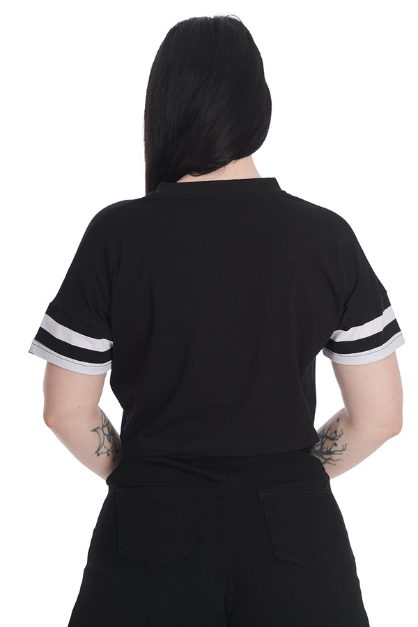 banned alternative Banned Alternative YIN YANG MASTER CROPPED TOP