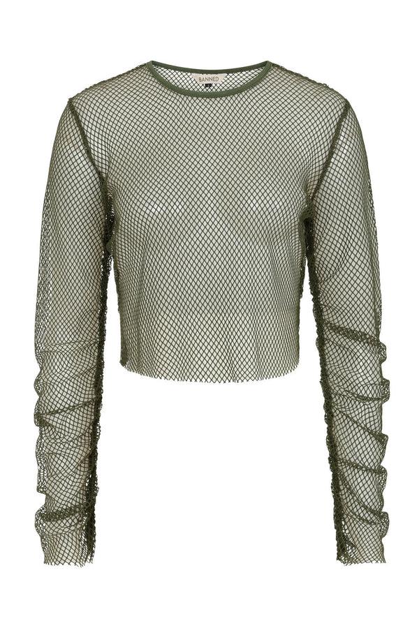 banned alternative Banned Alternative Zoey Ruched Fishnet Top