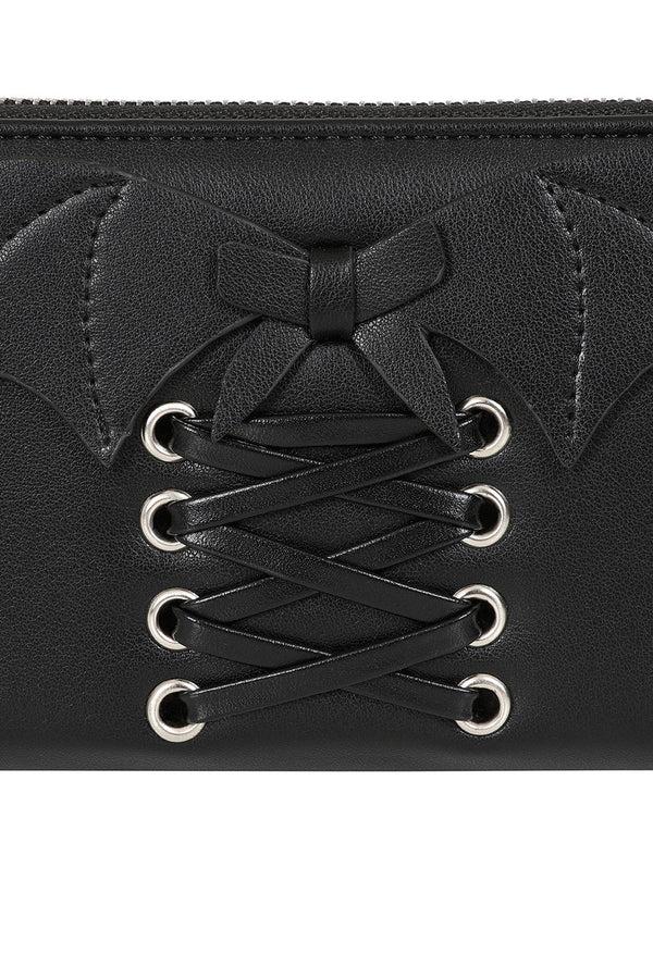 Banned Alternative BANNED Glamorama Batwing Wallet | Gothic Corset Lace-up Wallet Card Holder