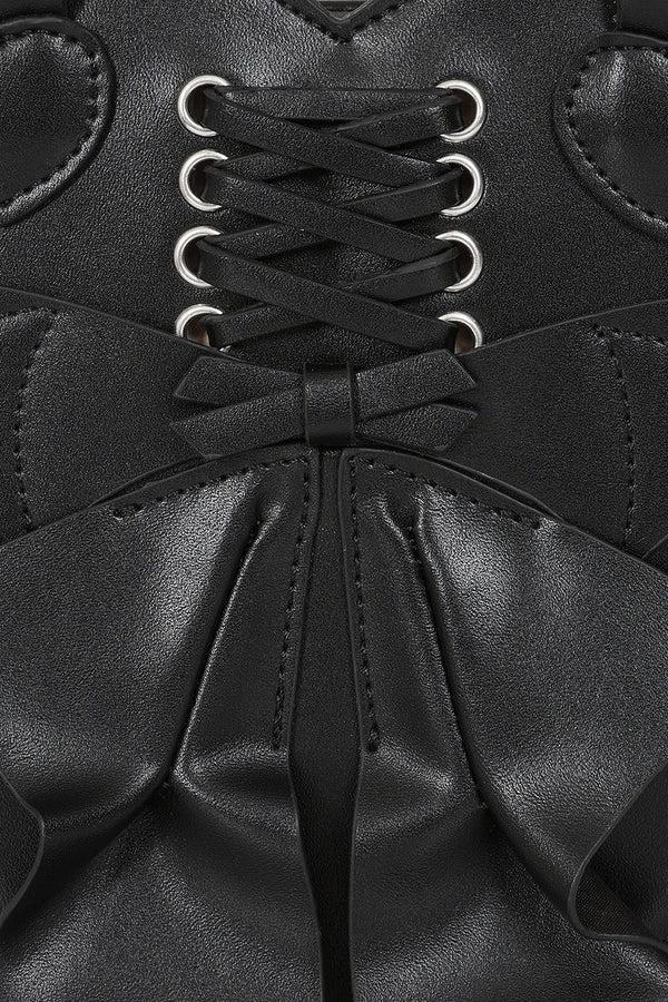 Banned Alternative BANNED Glamorama Heart Batwing Bag | Gothic Lace-up Corset Handbag