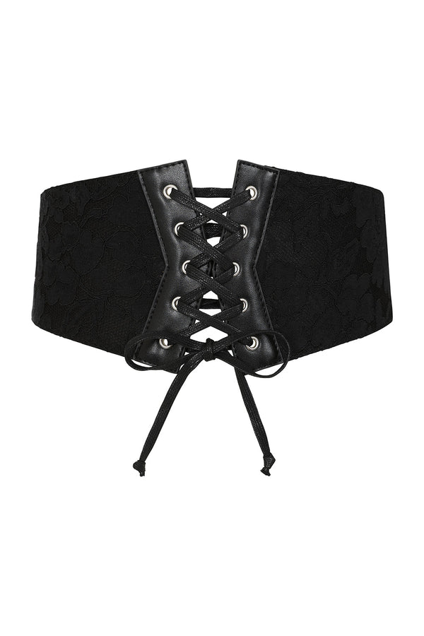 banned alternative BANNED Hallow Keepers Lace Belt Lace Belt with Gothic Corset Lacing