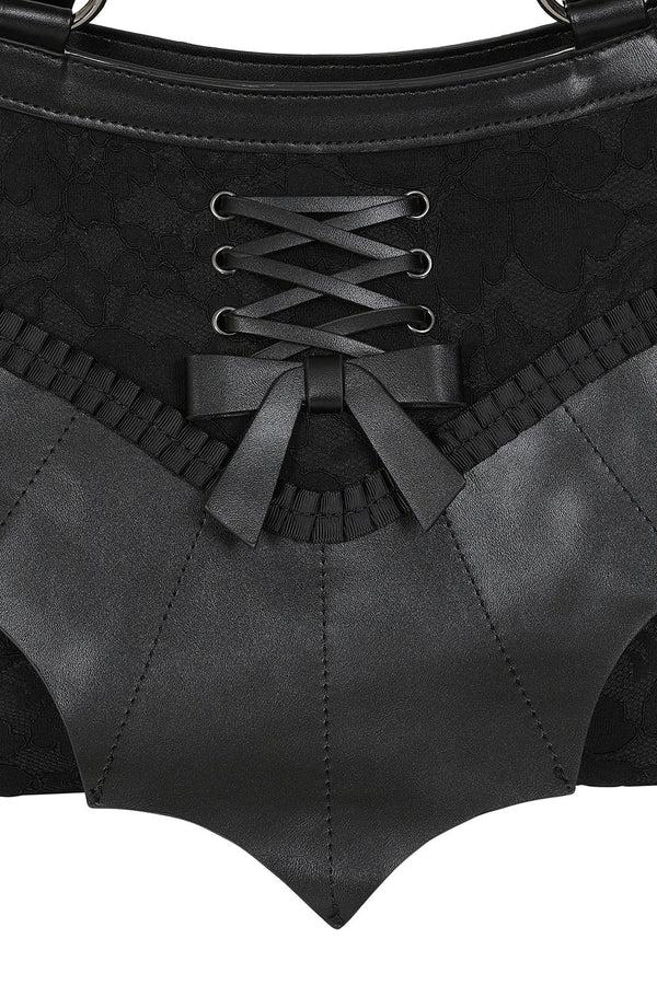 Banned Alternative BANNED Hallow Keepers Lace Handbag | Gothic Corset Vegan Leather Bag