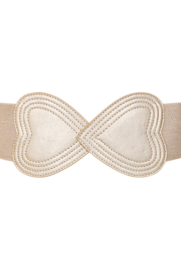 Banned Alternative BANNED Heartbeat Elastic Belt Retro And Rockabilly Heart Elasticated Belt