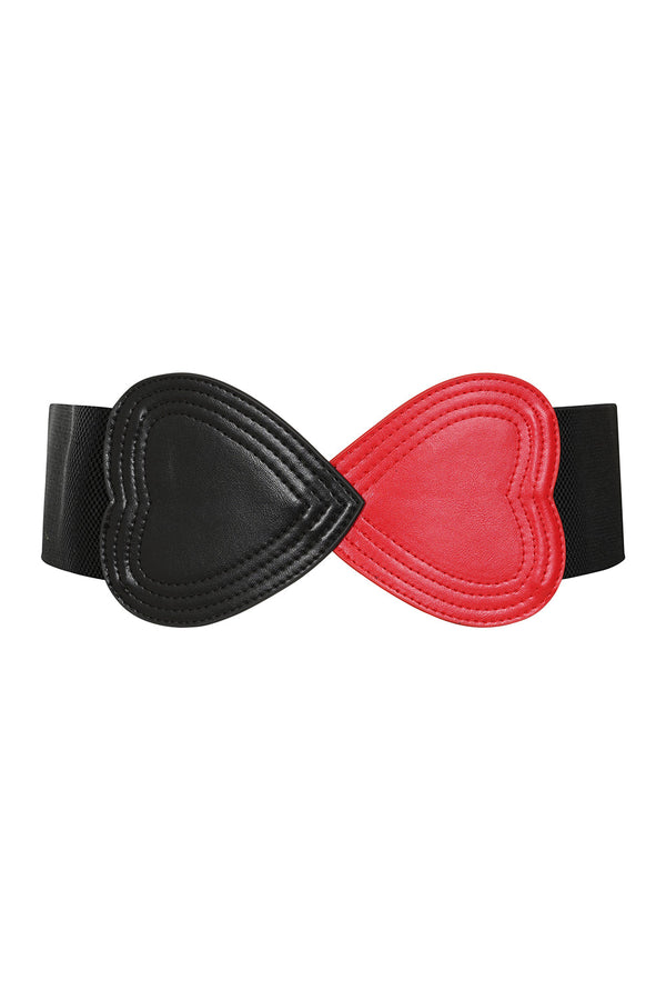 banned alternative BANNED Heartbeat Elastic Belt Retro and Rockabilly Heart Elasticated Belt