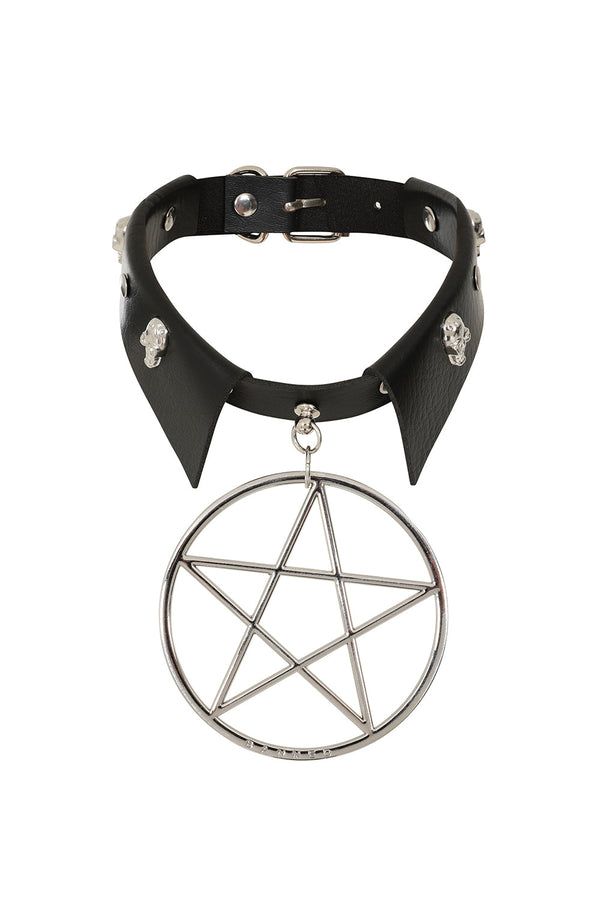 banned alternative BANNED Restrict Pentagram Choker Gothic Statement Necklace with Pentagram Design