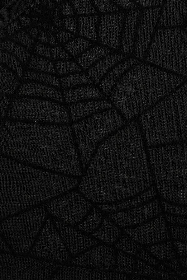 Banned Alternative BANNED Seraphina Gloves Mesh Spiderweb Printed Gloves For Gothic And Alternative Styles