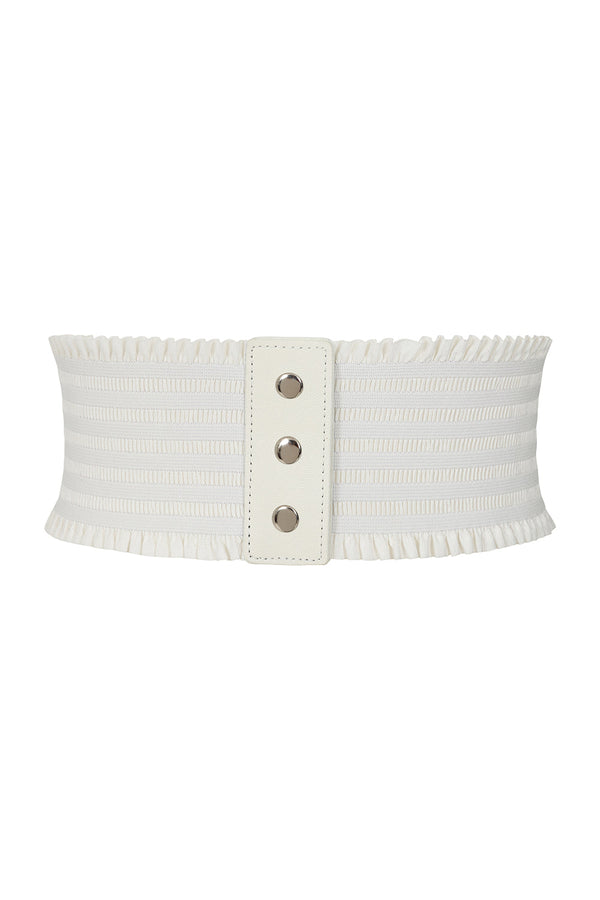 Banned Alternative BANNED Shady Gal Elastic Belt Wide Elasticated Belt With Frill Edge Detailing