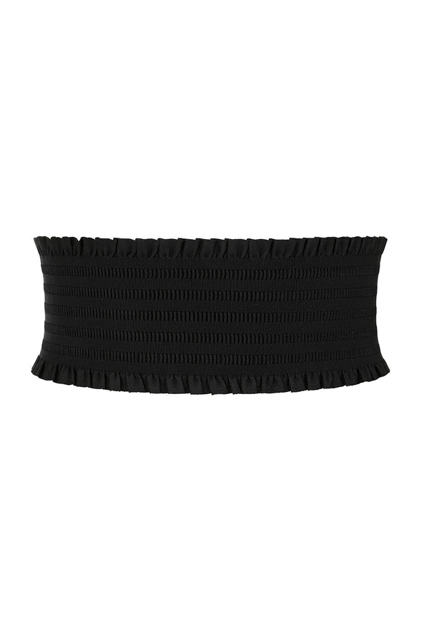 Banned Alternative BANNED Shady Gal Elastic Belt Wide Elasticated Belt With Frill Edge Detailing