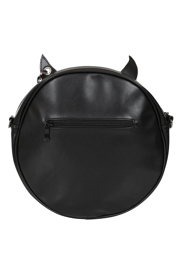Banned Alternative BANNED Spider Claw Holographic Round Bag | Gothic Web Chain Crossbody
