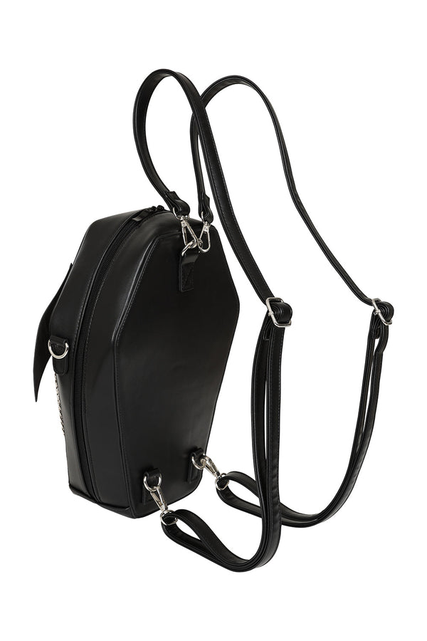 Banned Alternative BANNED Spiritdoom Coffin Backpack | Gothic Wing & Cross Chain Bag