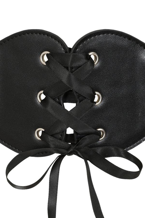 Banned Alternative BANNED Sweetheart Elastic Belt Retro And Rockabilly Laced Heart Elasticated Belt