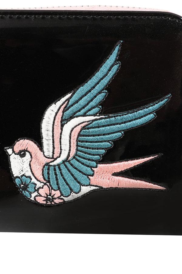 Banned Alternative BANNED The Swallows Return Lacquer Wallet | Rockabilly Card Organizer