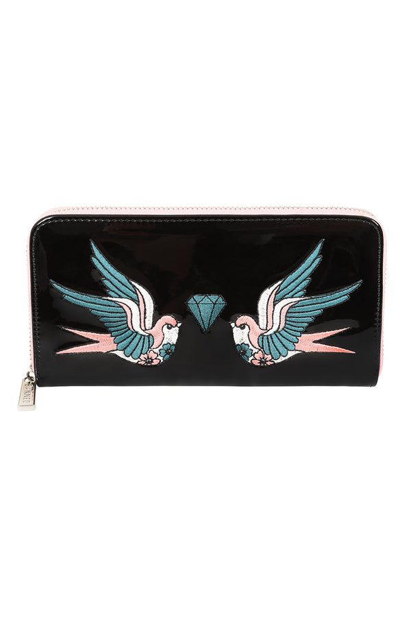 banned alternative BANNED The Swallows Return Lacquer Wallet | Rockabilly Card Organizer