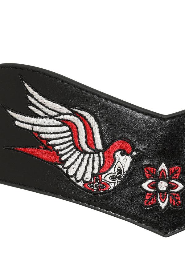 Banned Alternative BANNED The Swallows Return Retro Embroidered Belt With Swallow Design