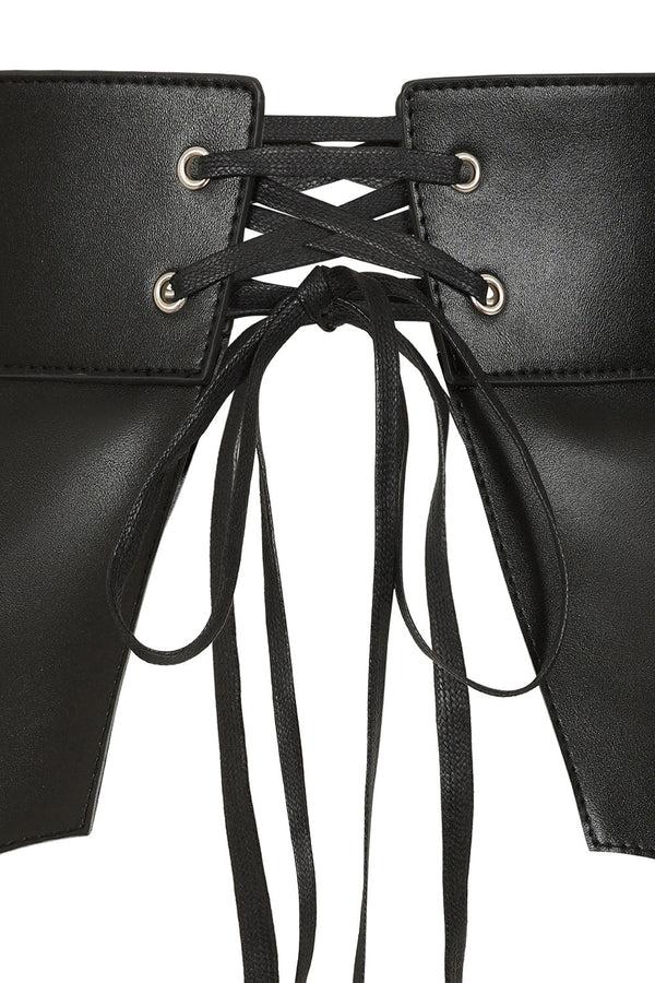 Banned Alternative BANNED Twilight Time Corset Belt Adjustable Cut-Out Waist Belt With Gothic Flair