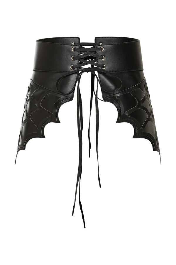 banned alternative BANNED Twilight Time Corset Belt Adjustable Cut-Out Waist Belt with Gothic Flair