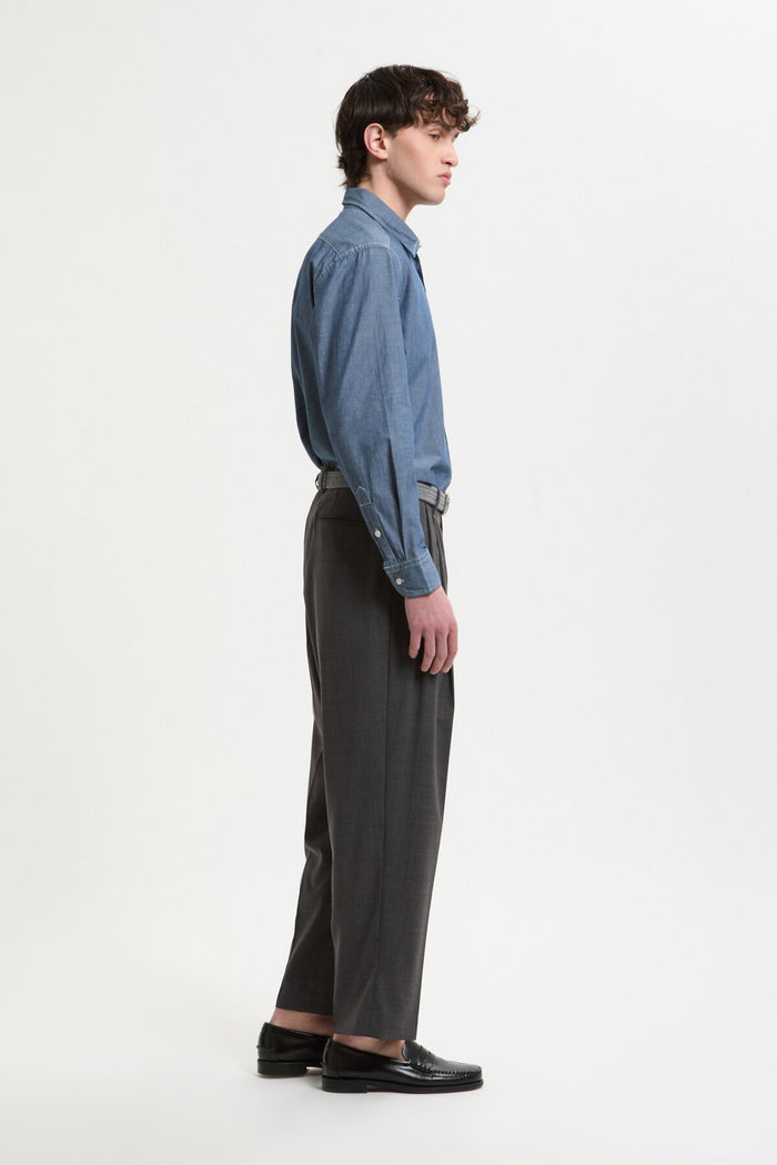 Baracuta 2-TUCK TAPERED TROUSERS Dark Grey