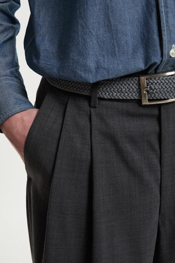 Baracuta 2-TUCK TAPERED TROUSERS Dark Grey