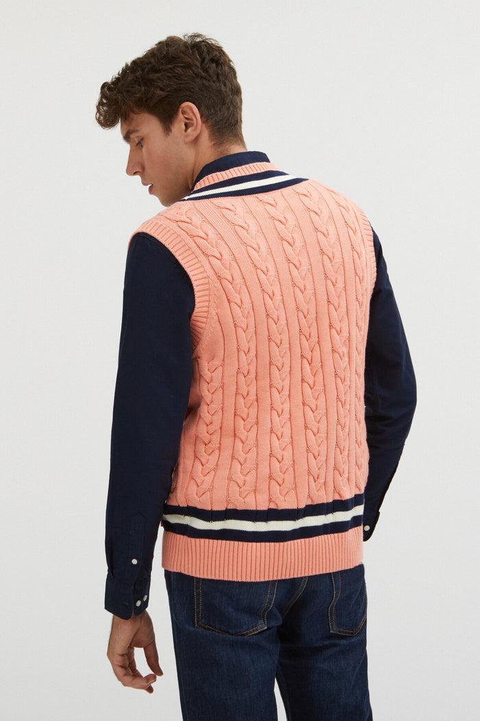 Baracuta Cable Vest Flamingo