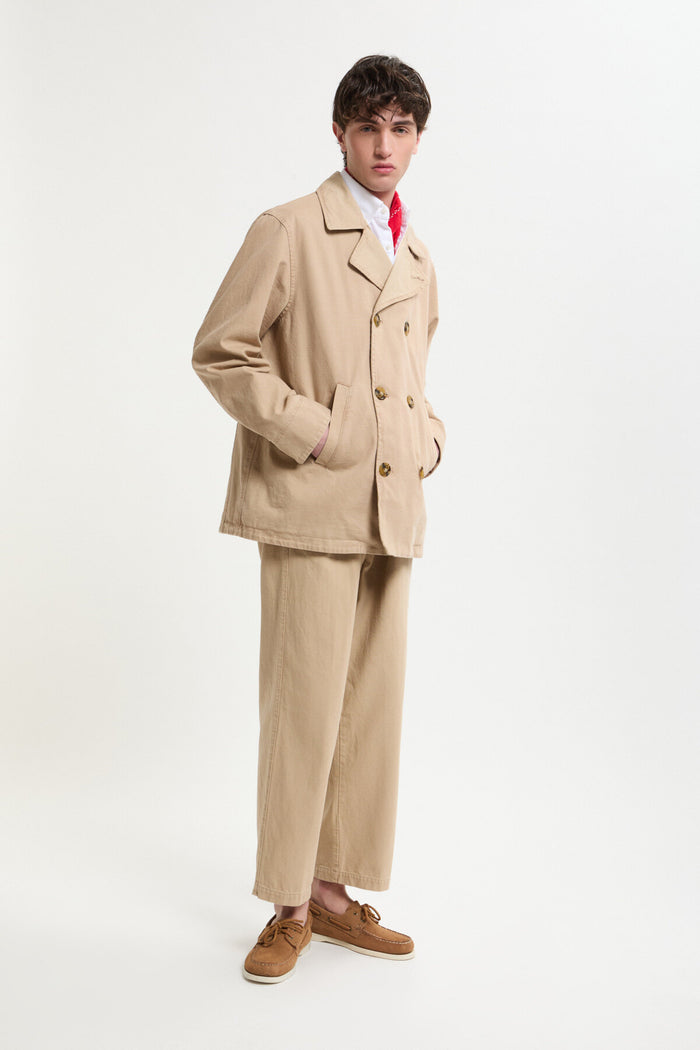 Baracuta Canvas Garment Dyed Peacoat British Khaki