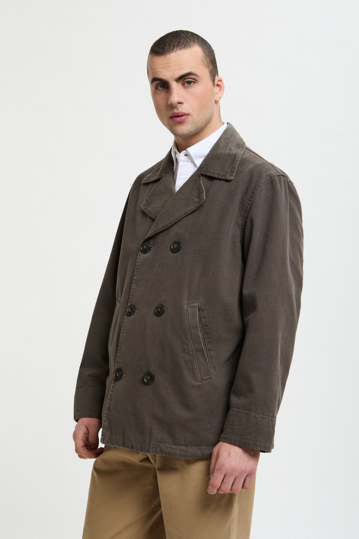baracuta Canvas Garment Dyed Peacoat Faded black