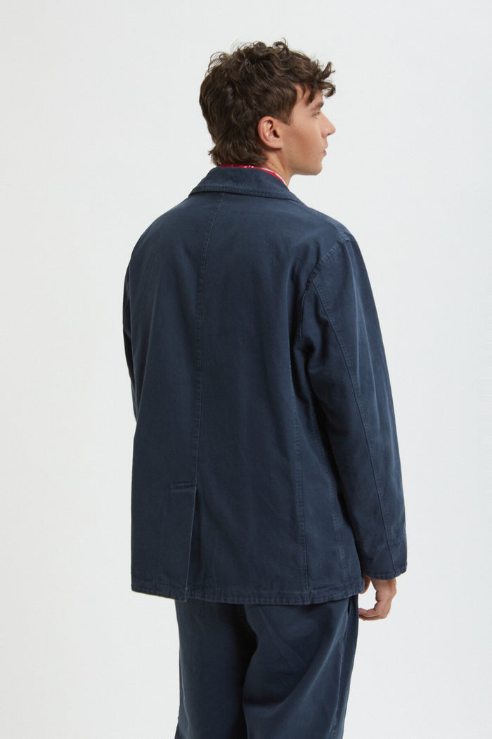 Baracuta Canvas Garment Dyed Peacoat Sea Storm