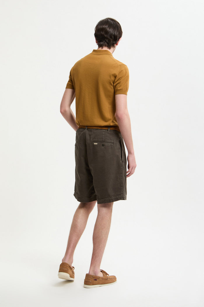 Baracuta Canvas Garment Dyed Shorts Faded Black