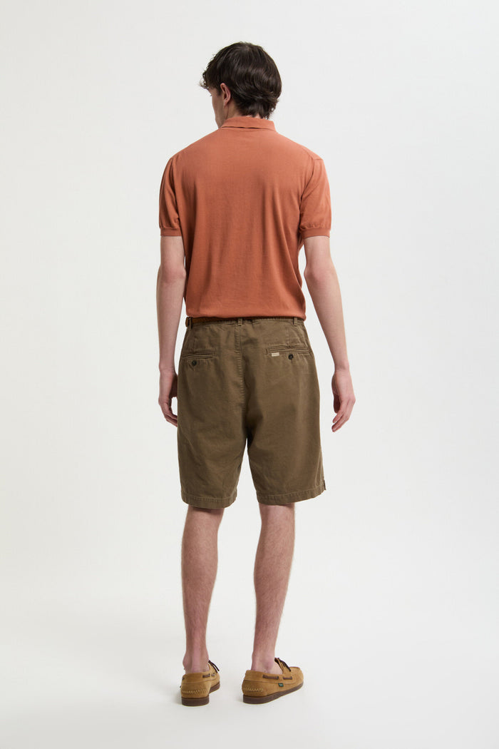 Baracuta Canvas Garment Dyed Shorts Tarmac Green