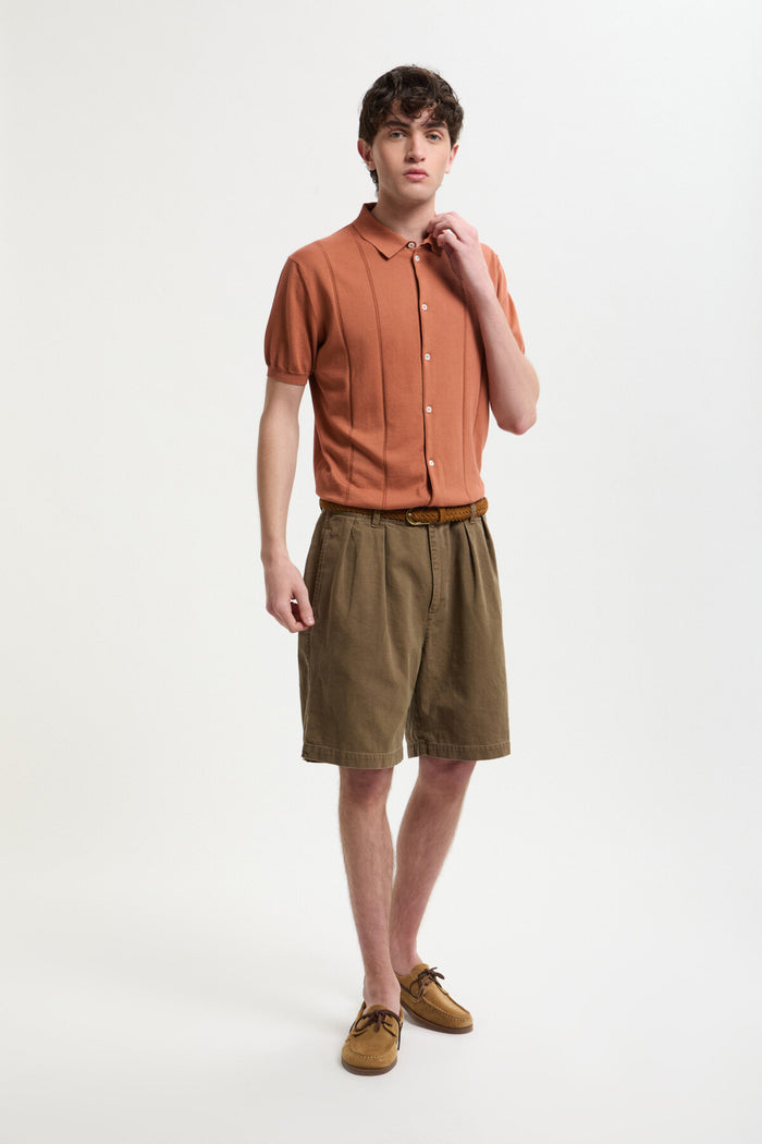 baracuta Canvas Garment Dyed Shorts Tarmac green