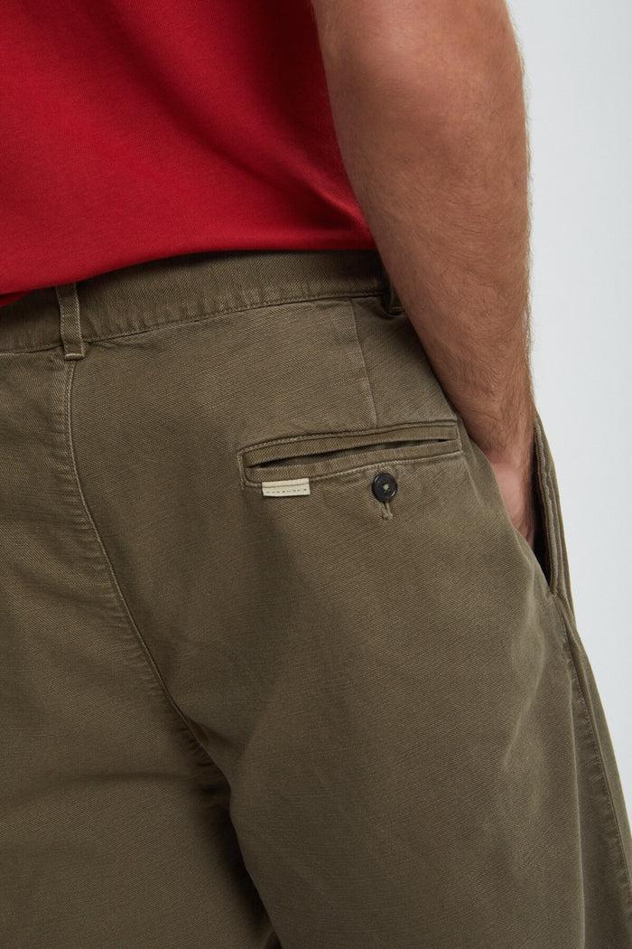 Baracuta Canvas Garment Dyed Trousers Tarmac Green