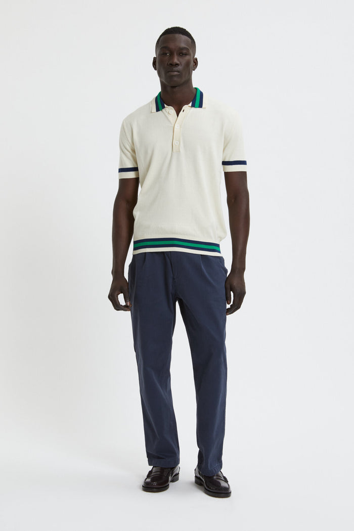 Baracuta Contrast Stripes Polo Ivory