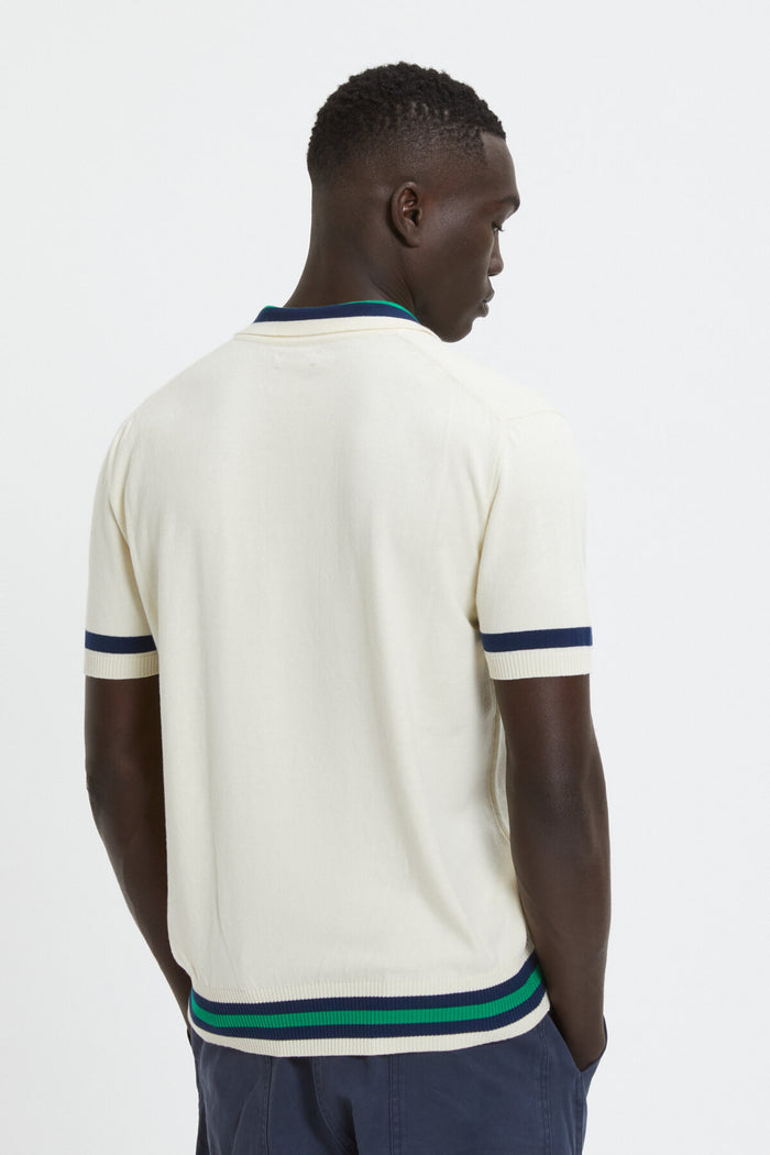 Baracuta Contrast Stripes Polo Ivory