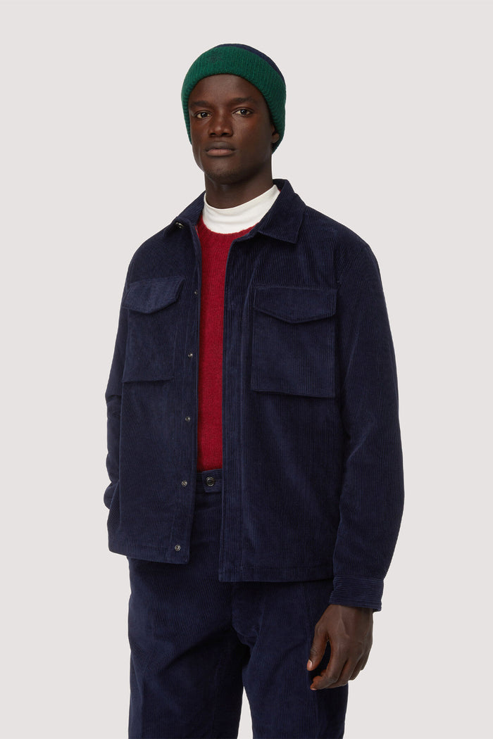 Baracuta Cord Overshirt Navy