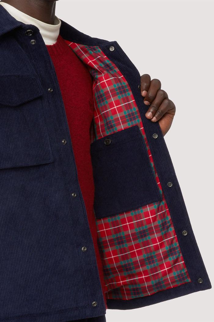 Baracuta Cord Overshirt Navy