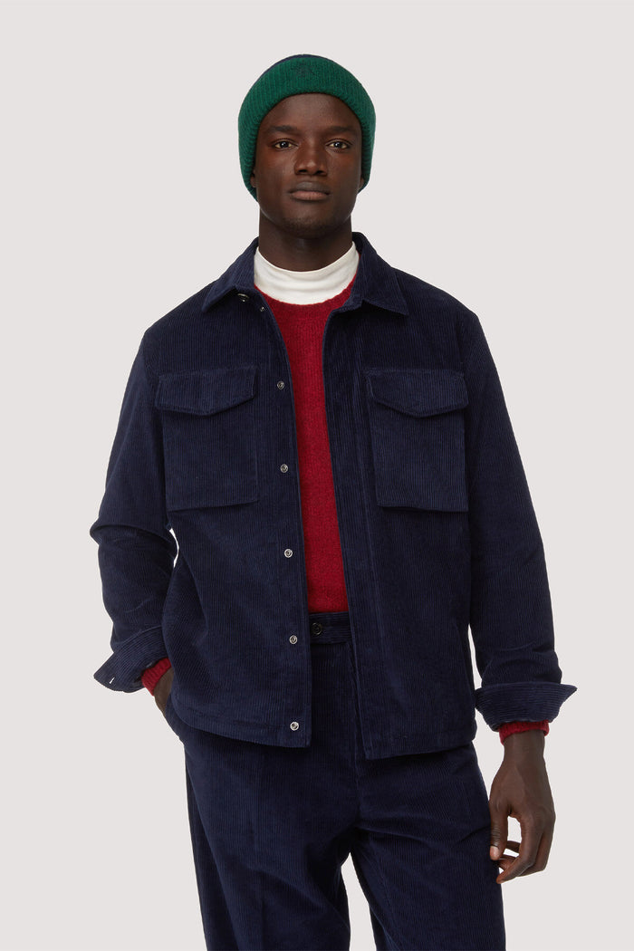 baracuta Cord Overshirt Navy