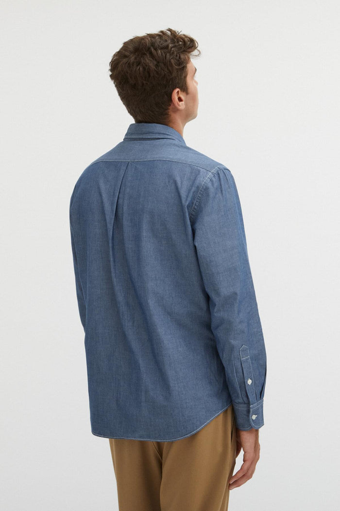 Baracuta Easy Button Up Shirt Blue Chambray