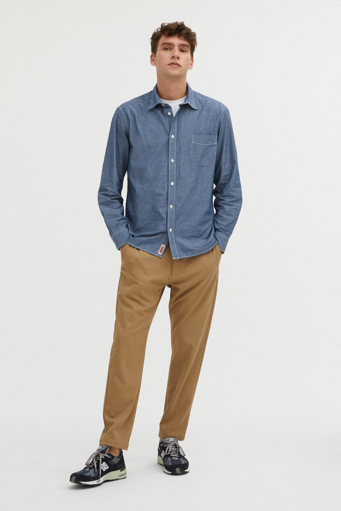 Baracuta Easy Button Up Shirt Blue Chambray