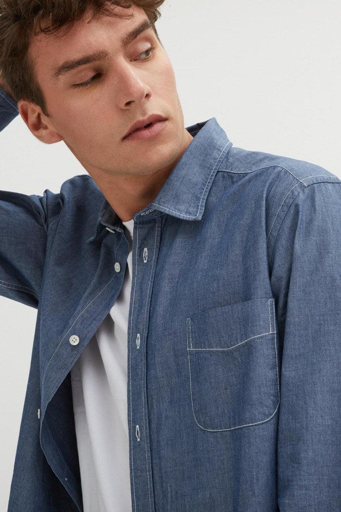 baracuta Easy Button Up Shirt Blue chambray